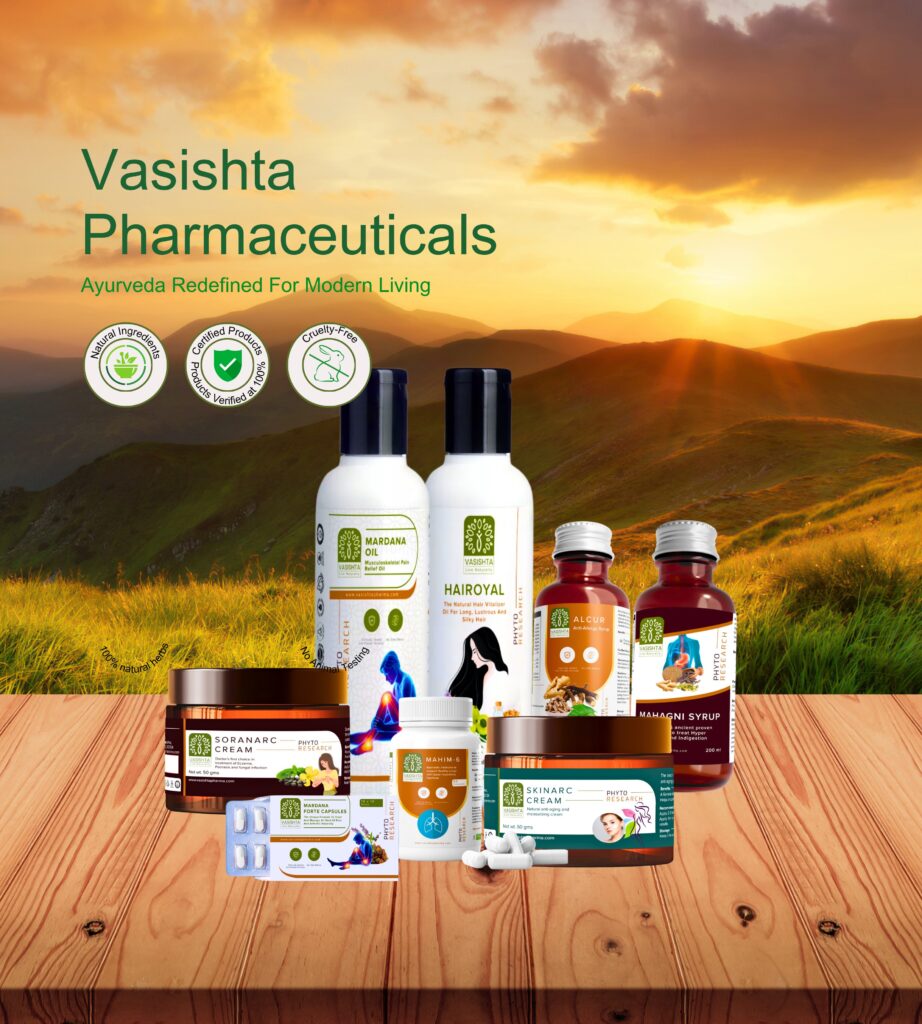 Vasishta Pharmaceuticals Ayurvedic product range